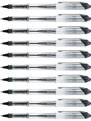 Artlantis Siyah Pilot Kalem UB-200 Vision Elite 0.8mm 10 Adet Uniball Pilot Kalem 0.8 mm Roller Uçlu Pilot Kalem Ince Uçlu Likit