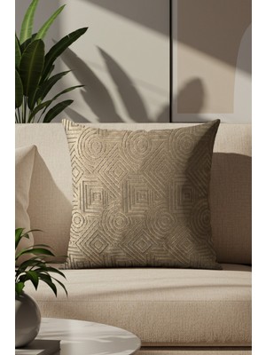 Sezyon Mira Desenli 50×50 Açık Kahverengi Kırlent Kılıfı