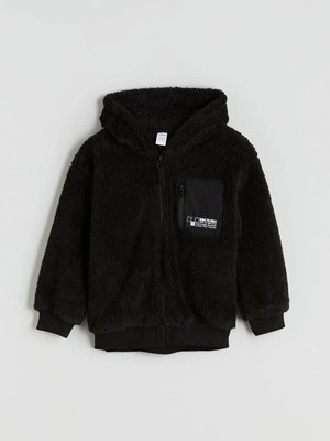 LC Waikiki Lcw Kids Kapüşonlu Baskılı Erkek Çocuk Pelüş Hırka  (W5)
