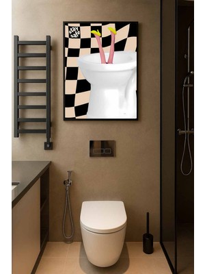 Koi Art Design Siyah Çerçeveli Tek Parça Modern Temalı Yüksek Kalite Uv Basklı Tablo