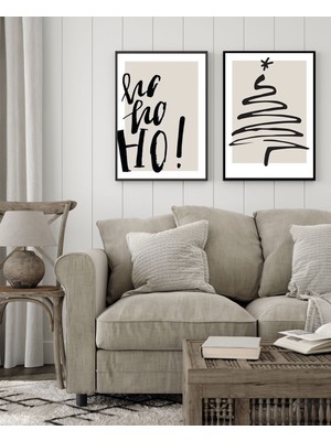 Koi Art Design 2 Parça Yılbaşı Temalı Çerçeve Görünümlü Mdf Tablo Seti