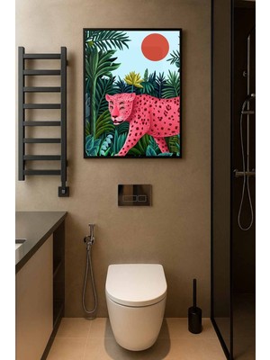 Koi Art Design Siyah Çerçeveli Tek Parça Hayvanlar Temalı Yüksek Kalite Uv Basklı Tablo