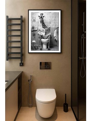 Koi Art Design Siyah Çerçeveli Tek Parça Hayvanlar Temalı Yüksek Kalite Uv Basklı Tablo