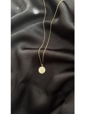 Glossy Jewelery Mineli Güneş Desenli Kolye