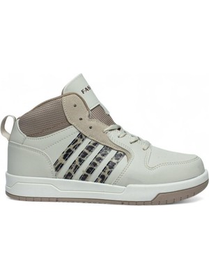 Kindep Garson Uniseks Basket Spor Ayakkabı Bej