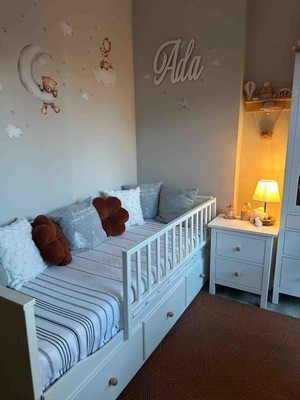 Se7enSky 150X50 Yatak Kenarına Geçmeli, Divan Hemnes Uyumlu Beyaz Yatak Bariyeri