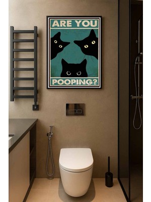 Koi Art Design Siyah Çerçeveli Tek Parça Hayvanlar Temalı Yüksek Kalite Uv Basklı Tablo