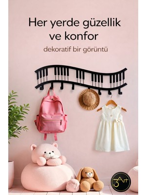 3art Metal Dekorasyon Piyano Tasarımlı Duvar Askılığı – Dekoratif ve Dayanıklı Askı