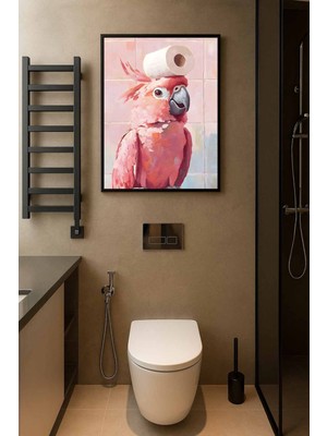 Koi Art Design Siyah Çerçeveli Tek Parça Hayvanlar Temalı Yüksek Kalite Uv Basklı Tablo