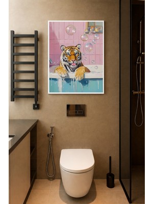 Koi Art Design Beyaz Çerçeveli Tek Parça Modern Temalı Yüksek Kalite Uv Basklı Tablo