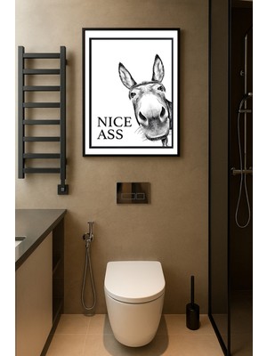 Koi Art Design Siyah Çerçeveli Tek Parça Hayvanlar Temalı Yüksek Kalite Uv Basklı Tablo