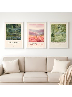 Koi Art Design Modern Siyah/beyaz Premium Quality Çerçeveli 3’lü Tablo Seti