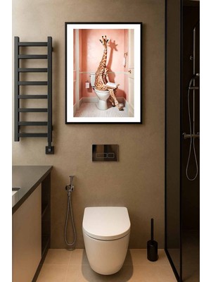 Koi Art Design Siyah Çerçeveli Tek Parça Hayvanlar Temalı Yüksek Kalite Uv Basklı Tablo