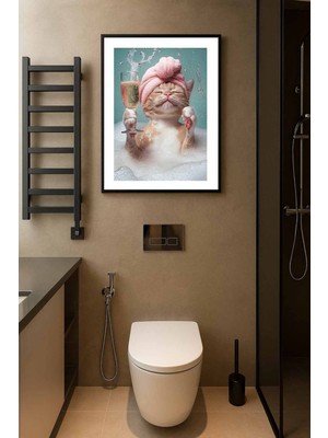 Koi Art Design Siyah Çerçeveli Tek Parça Hayvanlar Temalı Yüksek Kalite Uv Basklı Tablo