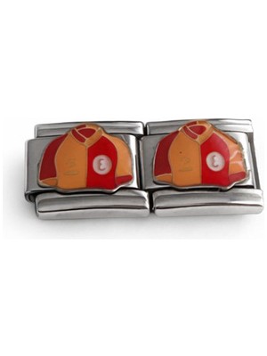 Lines Bijuteri Sarı Kırmızı Forma Figürlü Italyan Charm – Italyan Bileklik Uyumlu