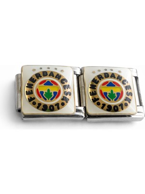 Lines Bijuteri Sarı Lacivert Kulüp Logolu Italyan Charm | Paslanmaz Çelik Nomination Uyumlu Bileklik Parçası