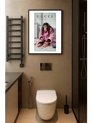 Koi Art Design Siyah Çerçeveli Tek Parça Hayvanlar Temalı Yüksek Kalite Uv Basklı Tablo