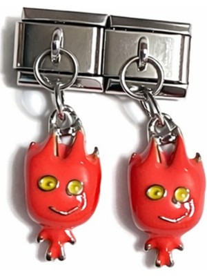 Lines Bijuteri Ateş ve Su Figürlü Italyan Charm – Çelik Bileklik Uyumlu Sallantılı Charm