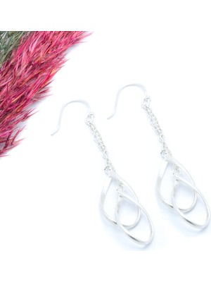 Canka Taşsız Sallantılı Gümüş Küpe