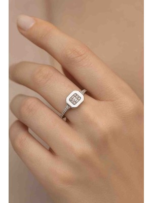 Hid Silver Kokayzkm Kare Oval Kesim Ayarlanabilir Yüzük Modeli