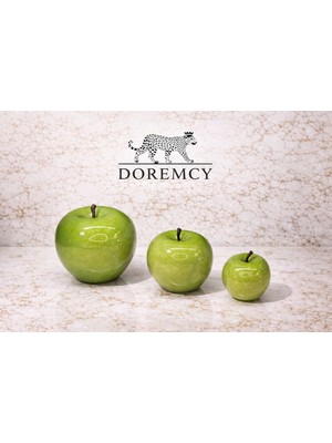 Doremcy Dekoratif Renkli  3'lü Polyester Elma Süs Set Ev Ofis Banyo  Hediyelik Obje