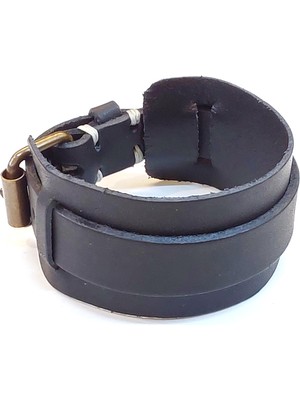 Herşey Nota Gölge Hâkim – Maskülen Siyah Deri Erkek Bileklik