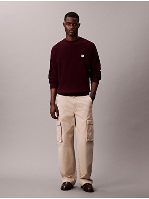 Calvin Klein Erkek Ls Pamuklu Waffle Kumaş Kazak