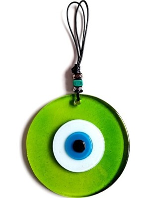 İlkyaz Fashion Mavi Nazar Boncuklu Şeffaf Yeşil El Yapımı Duvar Süsü