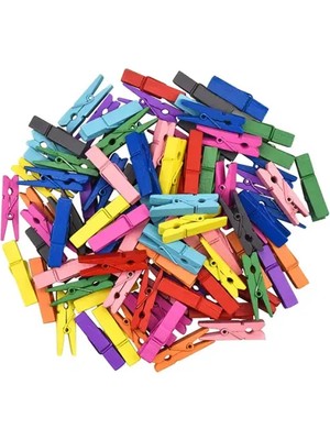 İlkyaz Fashion 50'li Renkli Ahşap Mandal Seti (3.5 Cm)