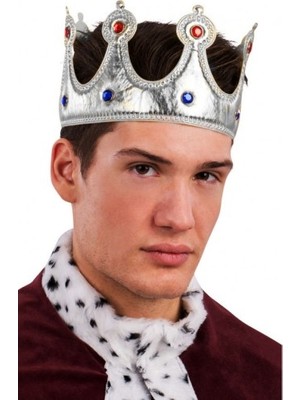 İlkyaz Fashion Kral Tacı Gümüş Renk Kumaş Malzeme Yetişkin Boy