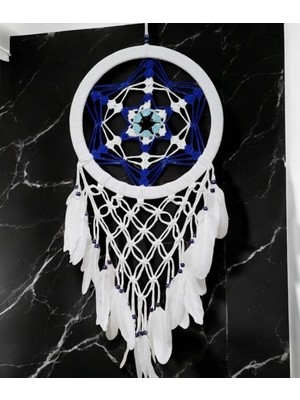 İlkyaz Fashion Nazar Boncuğu Renklerinde Yıldız Motifli Büyük Boy Düş Kapanı Duvar Dekoru