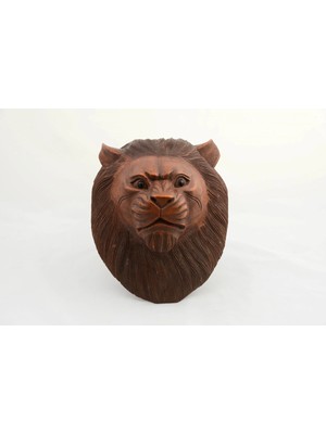 Hsc Bilişim Maun Ağacı El Yapımı Dekoratif Aslan Büstü