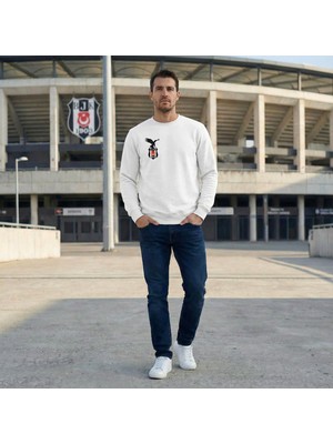 Hena Kara Kartal – Asalet ve Gücün Simgesi! Unisex Sweatshirt Beyaz