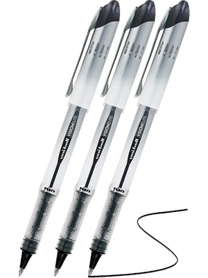 Artlantis Siyah Pilot Kalem UB-200 Vision Elite 0.8mm 3 Adet Uniball Pilot Kalem 0.8 mm Roller Uçlu Pilot Kalem Ince Uçlu Likit