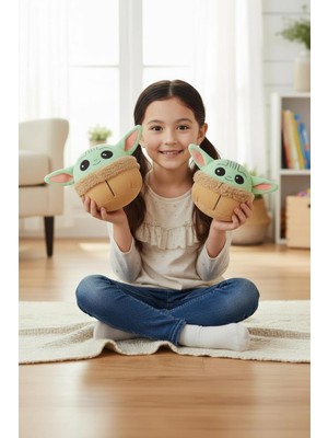 Elifeshop 2’li Baby Yoda Peluş Yastık 20 cm | Star Wars Mandalorian Kürklü Bebek Yoda Oyuncak