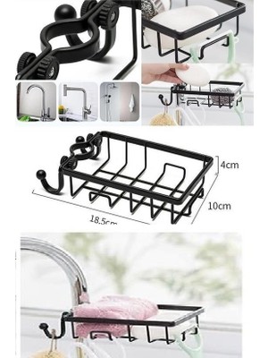 LTG Nova Musluğa Sabitlenen Çelik Bulaşık Süngeri Katı Sabun Tutucu Askılı Musluk Rafı T1022