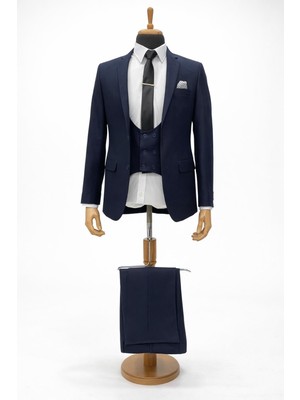 Classics Men Erkek Italyan Kesim Slim Fit Yelekli Takım Elbise - 7479