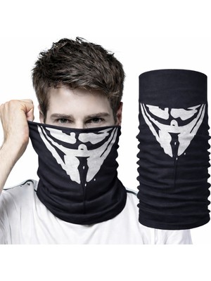 İlkyaz Fashion Vendetta Maskesi Desenli Baf Bandana – Çok Amaçlı Yüz Boyunluk Bandana 4 No (4887)