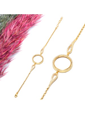 Canka Çeyrek Konulan Altın Kaplama Gümüş Bileklik