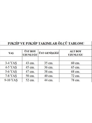 Yağmur Giyim Pjk2i Stittcch Desenli Bol Paça 2 Ip %100 Pamuk Kız Çocuk Takımı 3-10 Yaş 6433