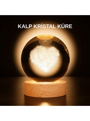 Zero Land Sptrns Romk Kalpli Kristal Cam Küre Usb’li Işıklı Dekoratif Obje