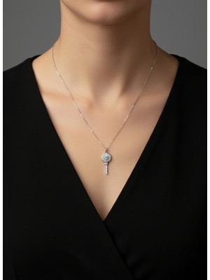 Zarene Silver Kalp Anahtarı Kolye 925 Ayar