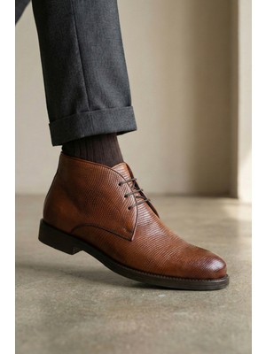 Bruno Shoes Hakiki Deri Erkek Bağcıklı Bot Kahverengi – Kauçuk Tabanlı Klasik Günlük Bot