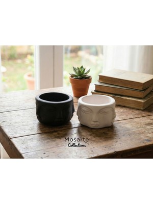 Mosarte Buda Series Minimalist Soyut Yüz Vazo / Heykel – Modern Dekoratif 2 Adet (Orta Boy)