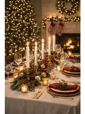 Mubx 10 Adet Şamdan Mumu Yılbaşı Mumu Yeniyıl Konik Mum