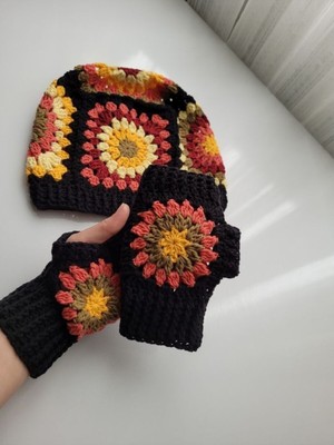 Crochet Bere Eldiven Set, Kadın Bere, Kadın Eldiven ,tığ Işi  Bere Eldiven Set