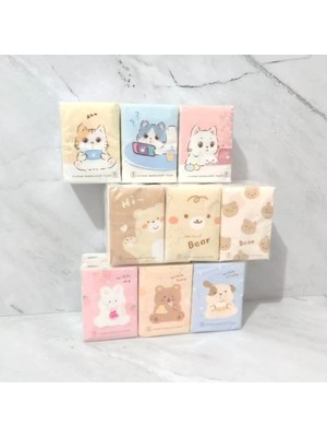 Hsc Bilişim Sevimli Figürlü Çocuk Mendili 9'lu Paket