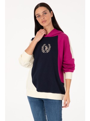 U.S. Polo Assn. Kadın Lacivert Kapüşonlu Sweatshirt 50307784-VR023