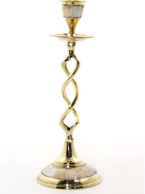 Tbl Dekor Tekli Pirinç Sedefli Şamdan Model 2