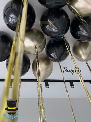 Siyah-Gold Renk Balon Seti 10'lu